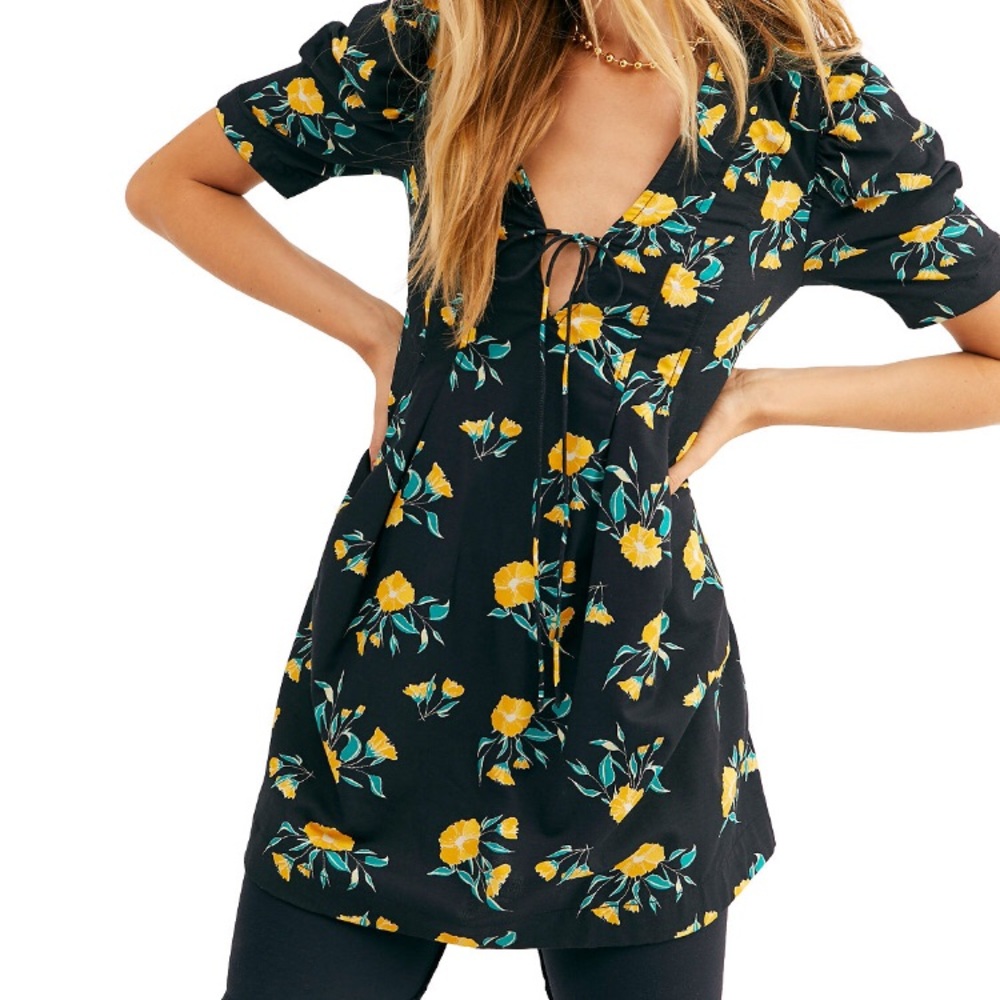 Free People Adelle Printed Tunic Top XS